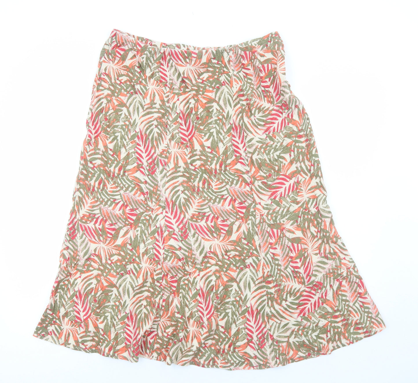 Isle Womens Multicoloured Floral Linen Swing Skirt Size 16