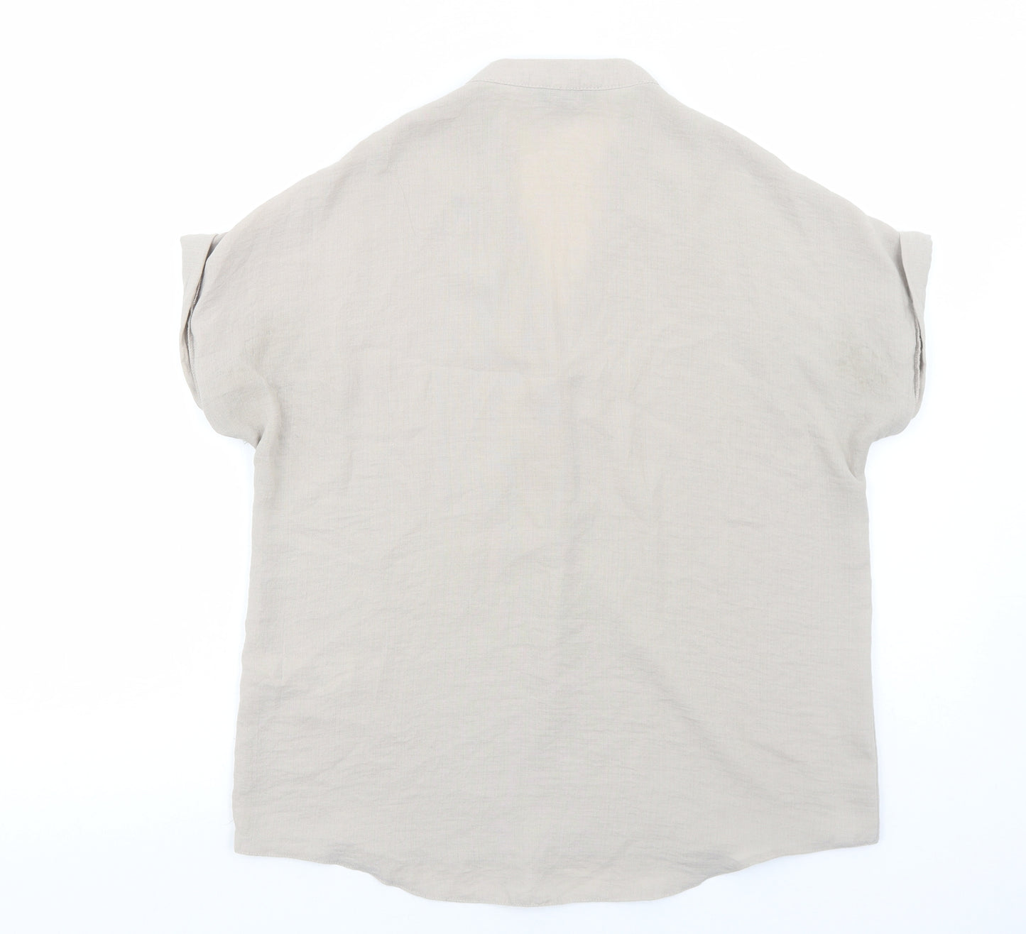 New Look Womens Brown Polyester Basic Blouse Size 8 V-Neck