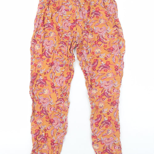 TU Womens Orange Geometric Viscose Bloomer Trousers Size 12 Regular