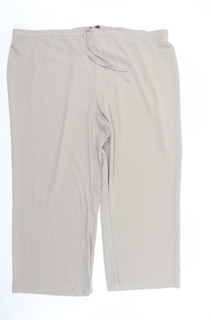 E-vie Womens Beige Polyester Cropped Trousers Size 32 Regular