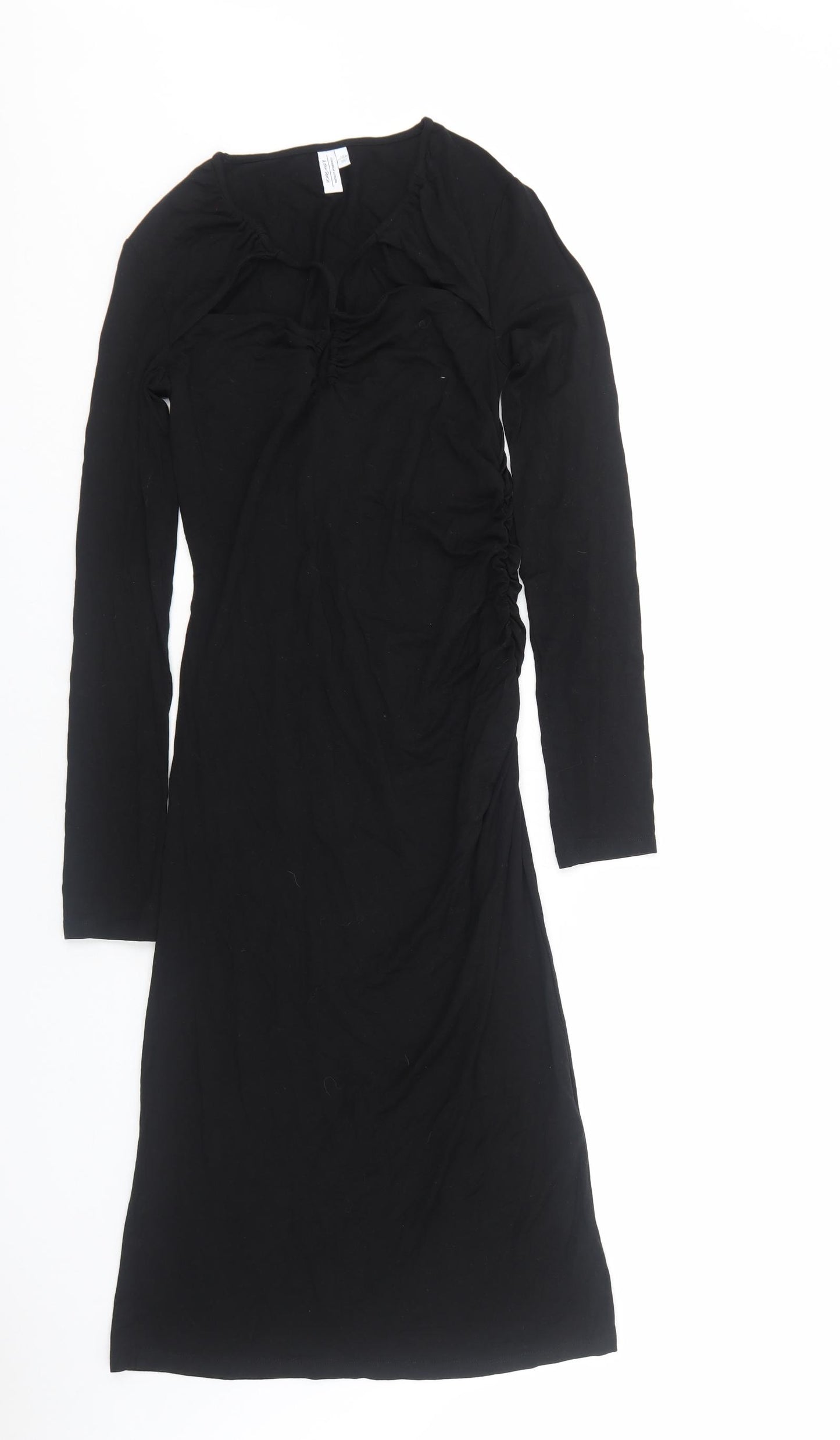 & Other Stories Womens Black Viscose A-Line Size S V-Neck Pullover