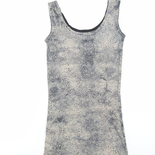Cotton Point Womens Grey Cotton Tank Dress Size L Scoop Neck Pullover