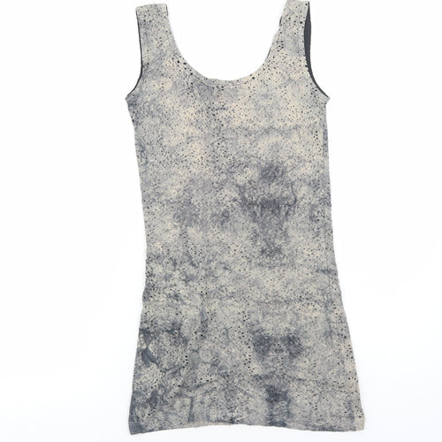 Cotton Point Womens Grey Cotton Tank Dress Size L Scoop Neck Pullover
