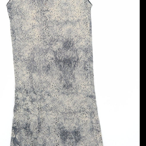 Cotton Point Womens Grey Cotton Tank Dress Size L Scoop Neck Pullover