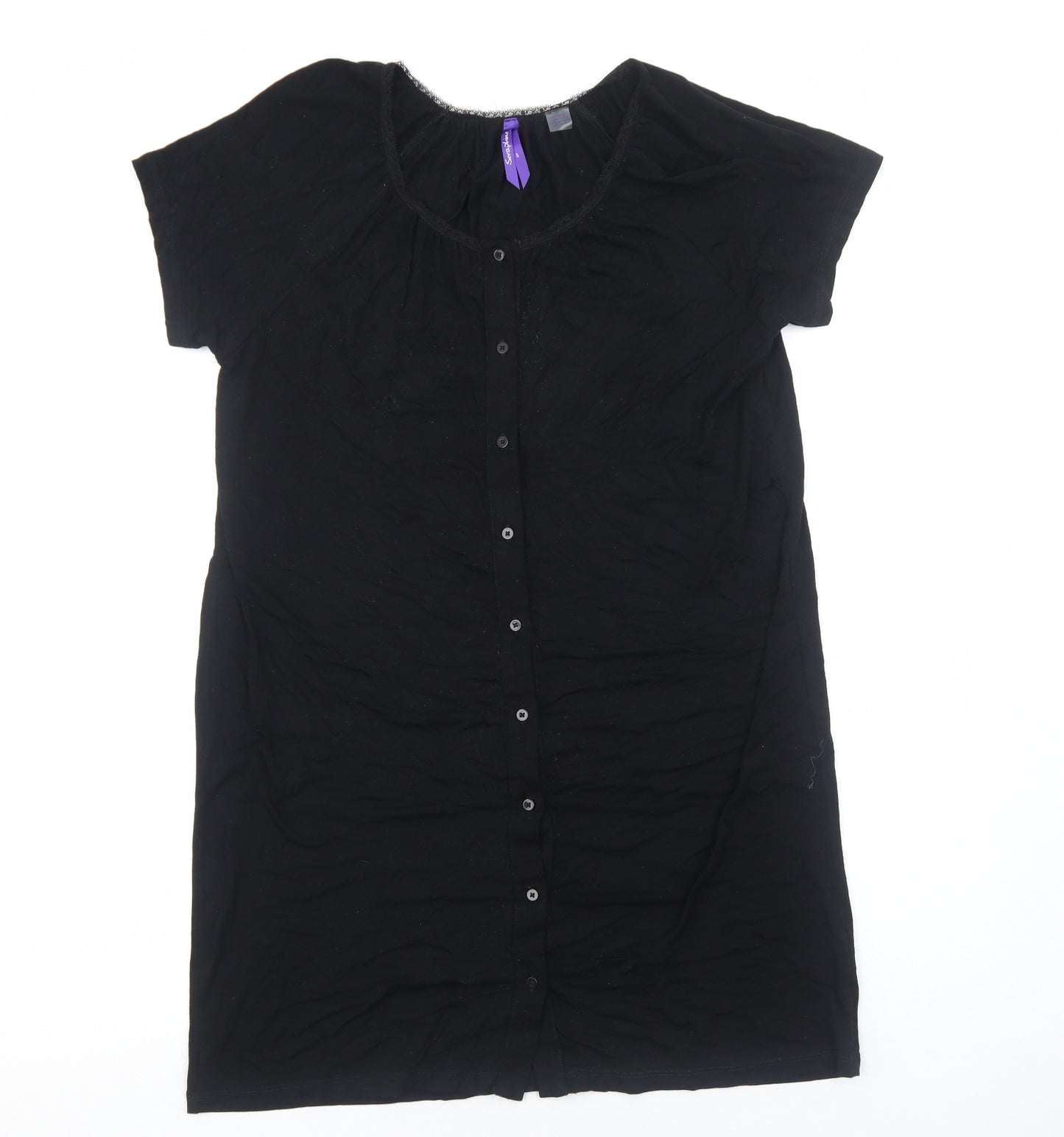Seraphine Womens Black Viscose A-Line Size S Scoop Neck Pullover
