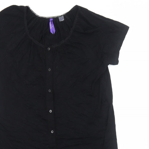 Seraphine Womens Black Viscose A-Line Size S Scoop Neck Pullover