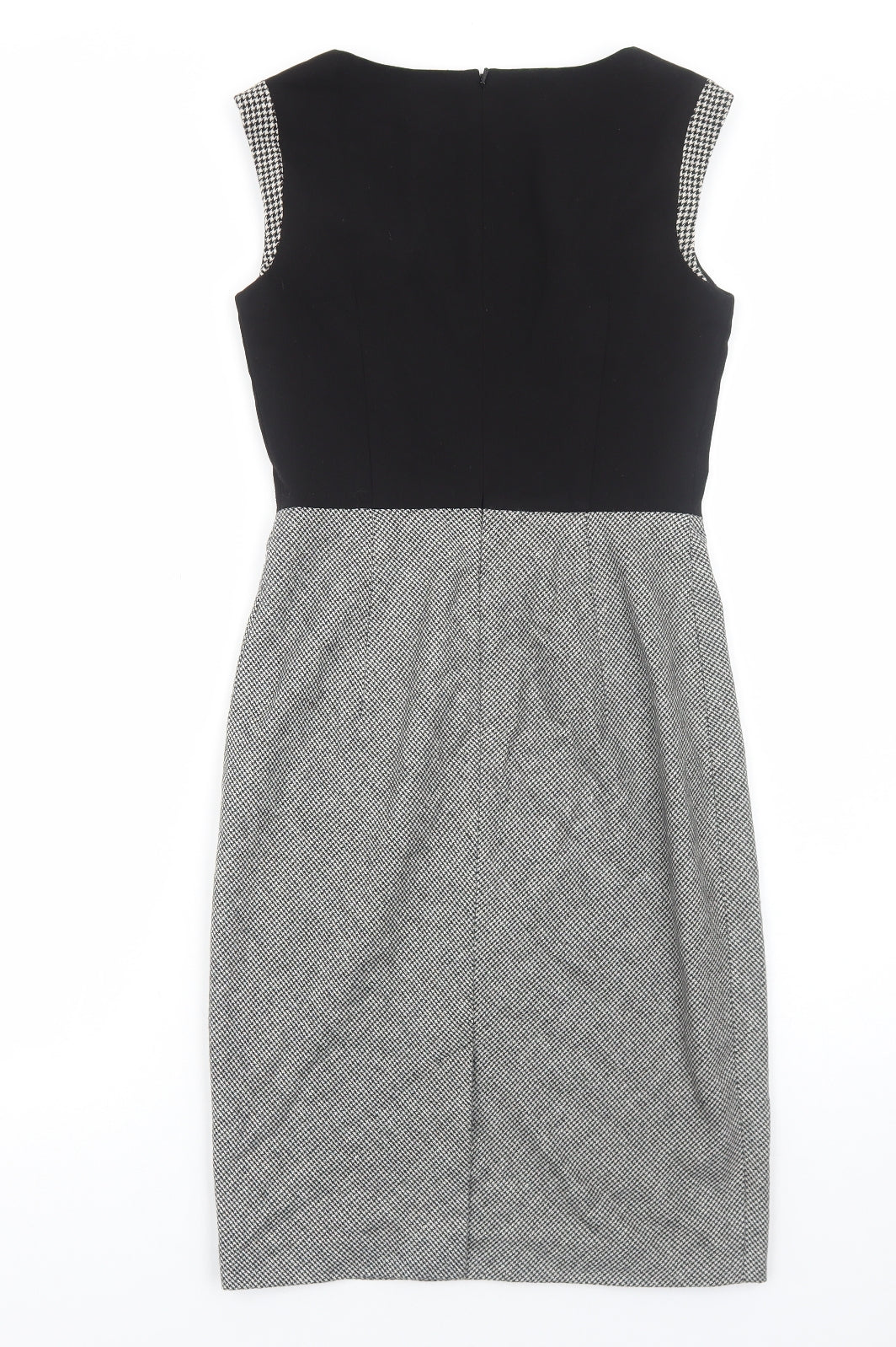 Fenn Wright Manson Womens Black Colourblock Polyester A-Line Size 8 Round Neck Zip