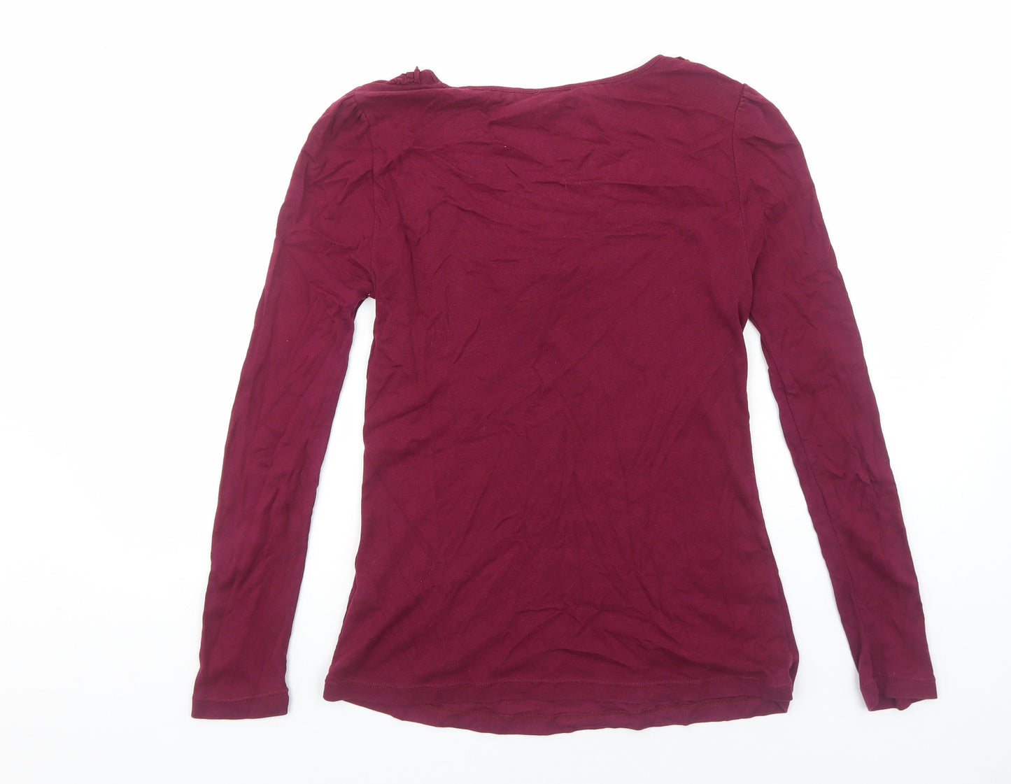RJR.John Rocha Womens Red Cotton Basic T-Shirt Size 12 Scoop Neck