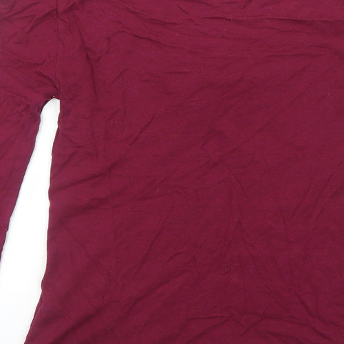 RJR.John Rocha Womens Red Cotton Basic T-Shirt Size 12 Scoop Neck
