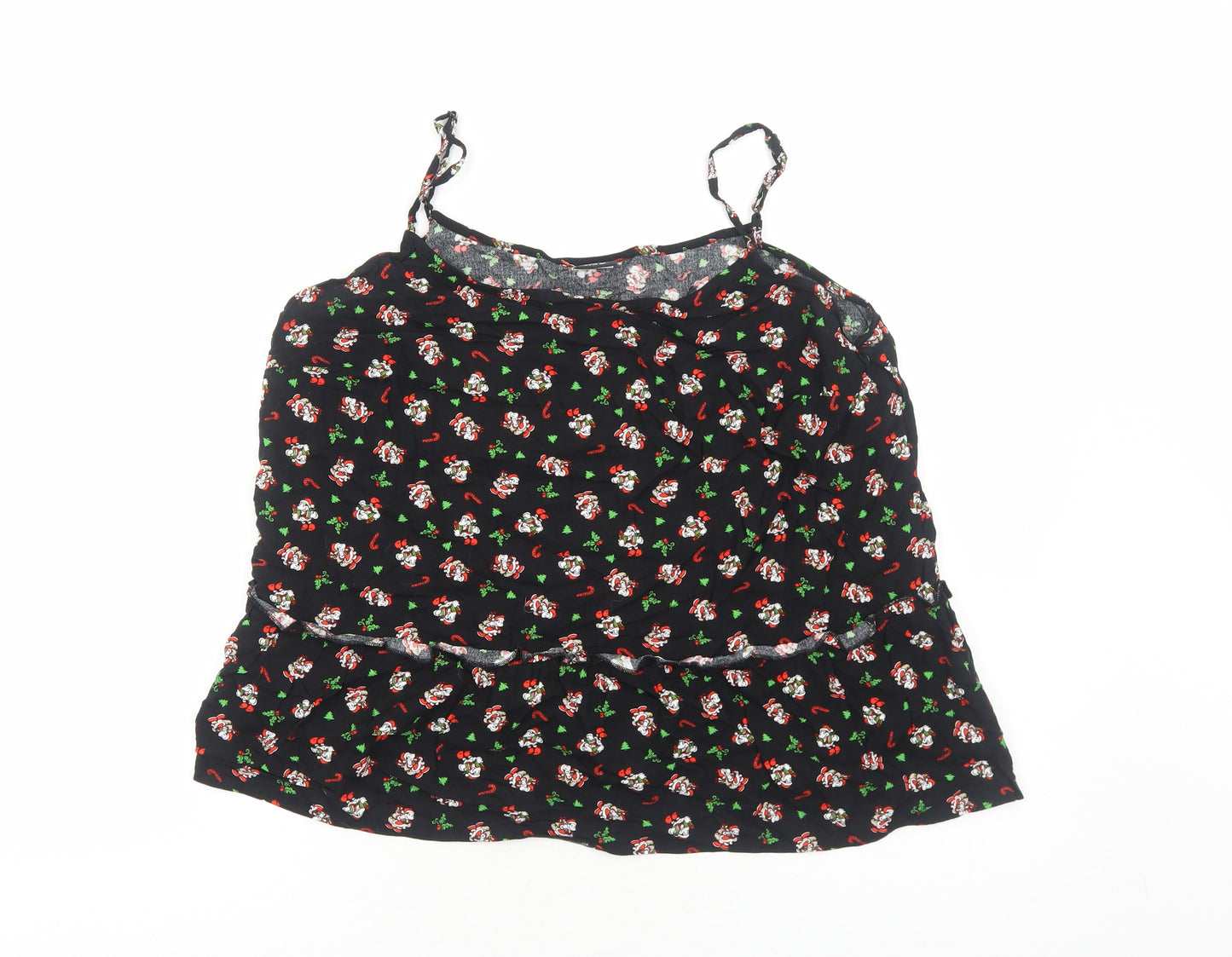 George Womens Beige Floral Viscose Basic Tank Size 14 Round Neck