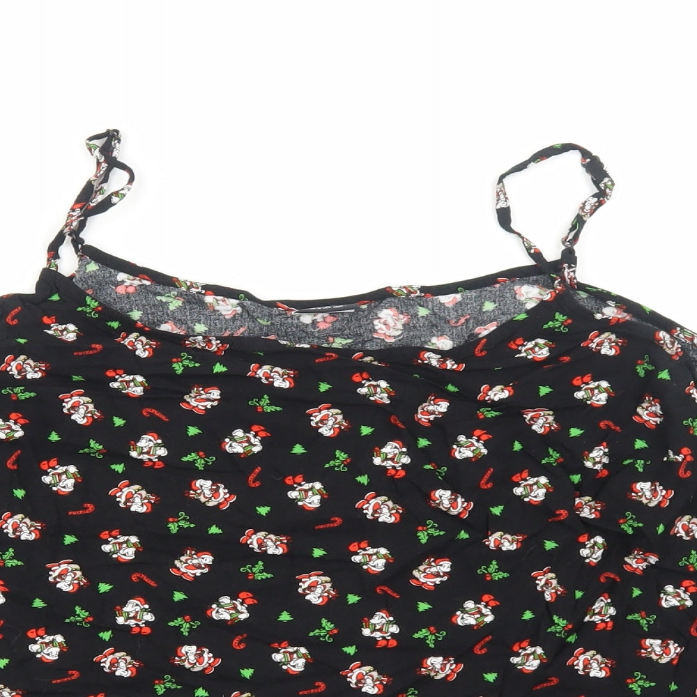 George Womens Beige Floral Viscose Basic Tank Size 14 Round Neck