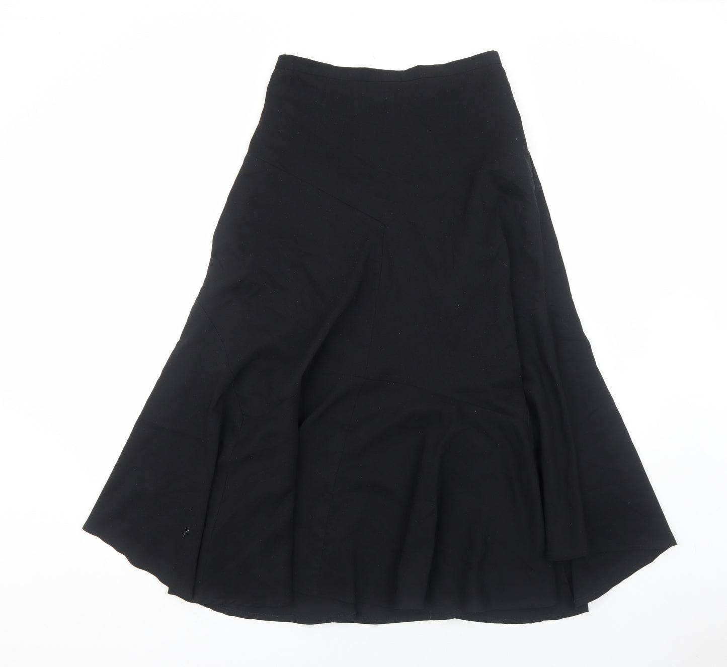 Net Girl Womens Black Polyester Swing Skirt Size 12 Zip