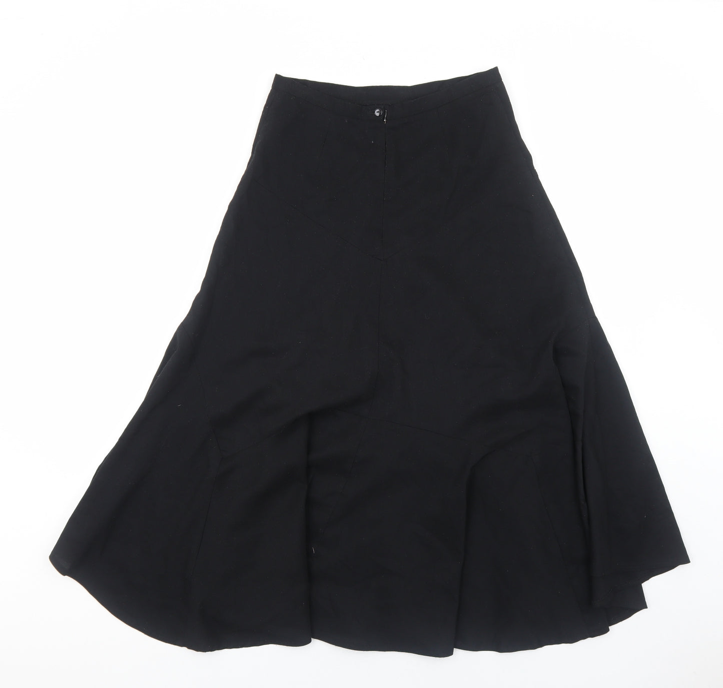 Net Girl Womens Black Polyester Swing Skirt Size 12 Zip