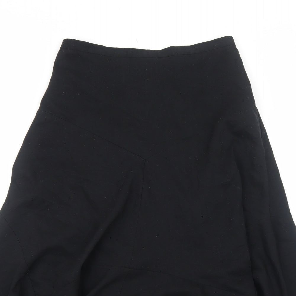 Net Girl Womens Black Polyester Swing Skirt Size 12 Zip