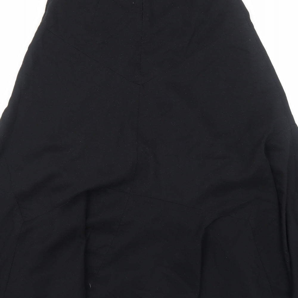 Net Girl Womens Black Polyester Swing Skirt Size 12 Zip