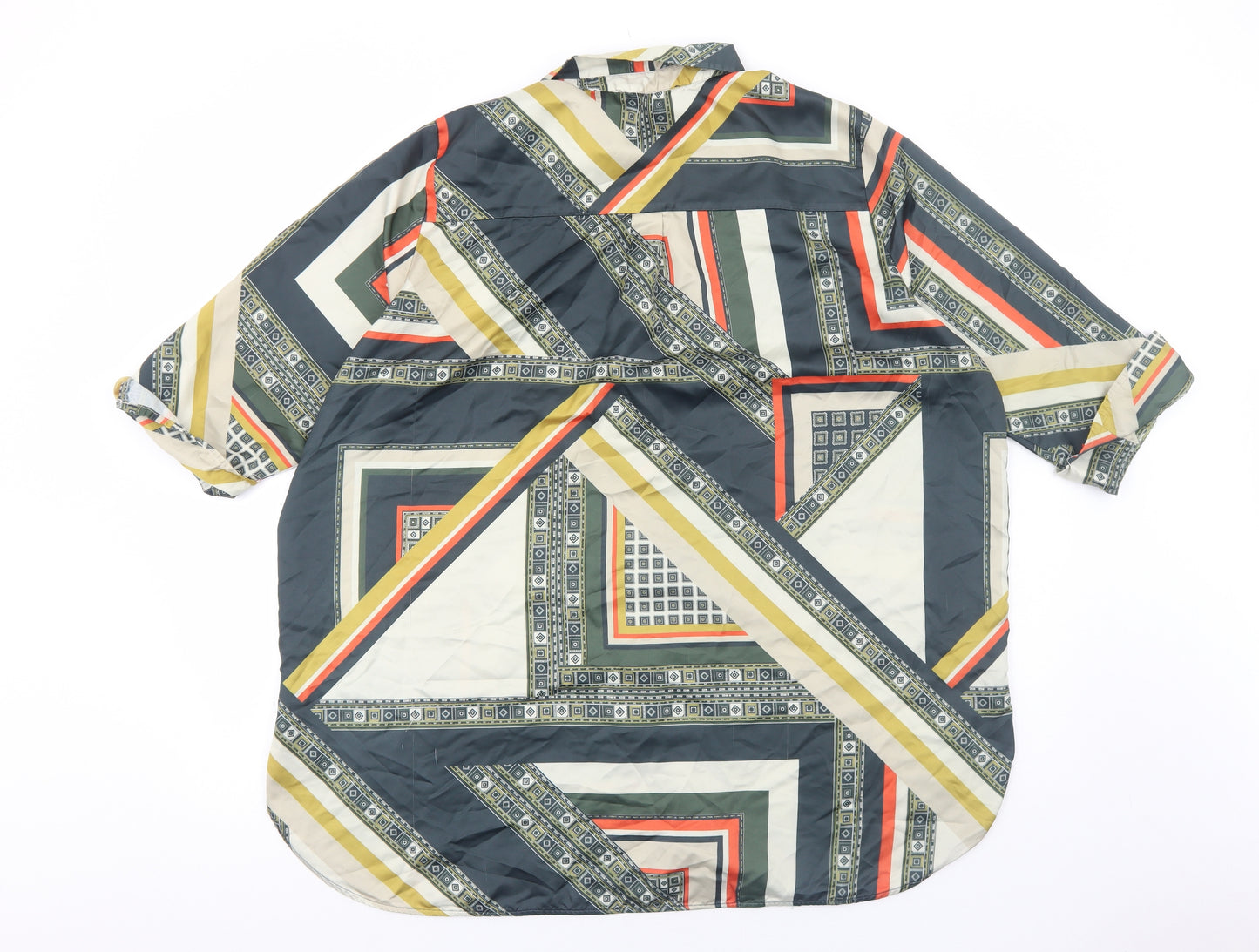 Marks and Spencer Womens Multicoloured Geometric Polyester Basic Blouse Size 22 Collared