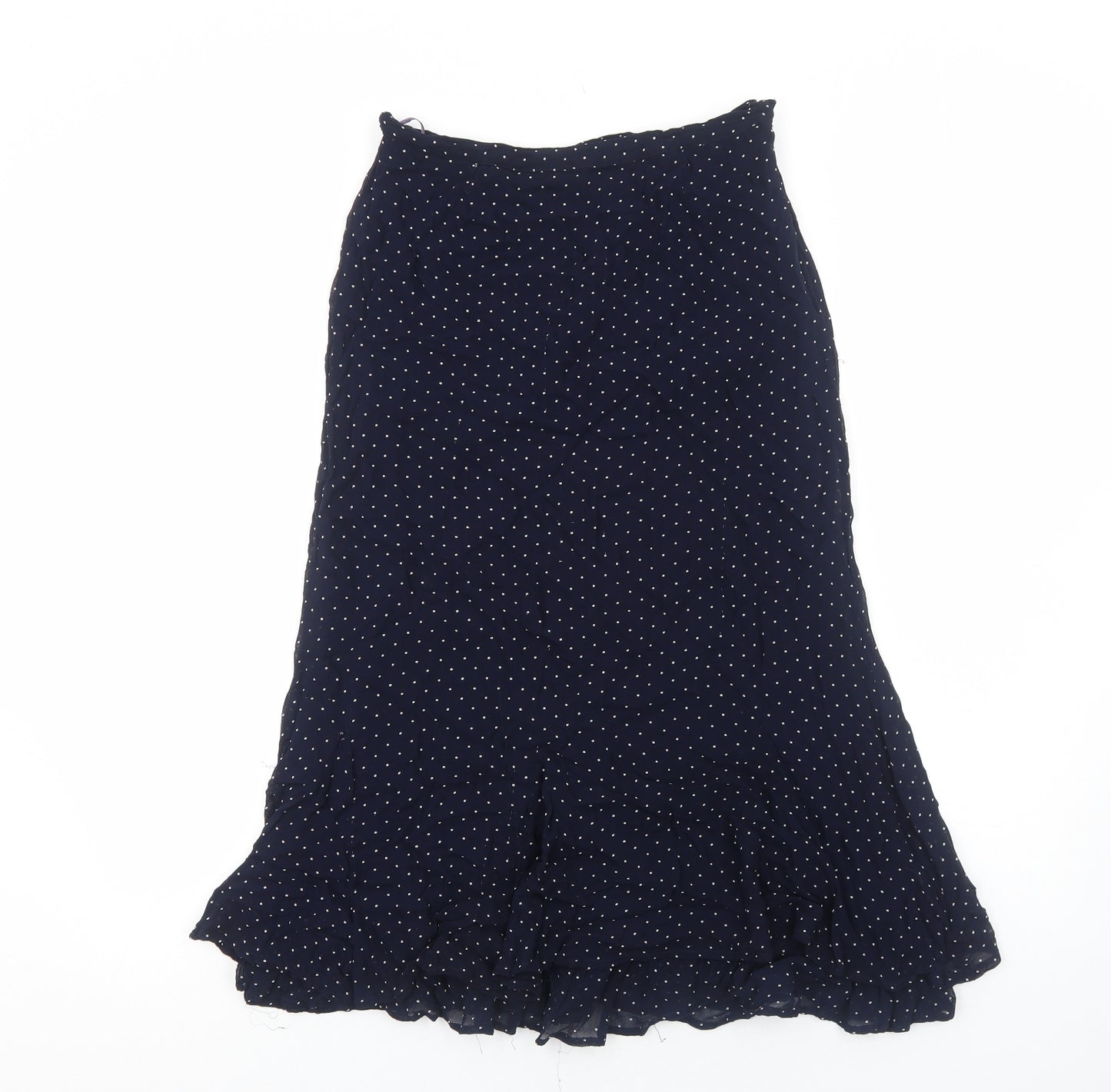 DASH Womens Blue Polka Dot Polyester Swing Skirt Size 10 Zip