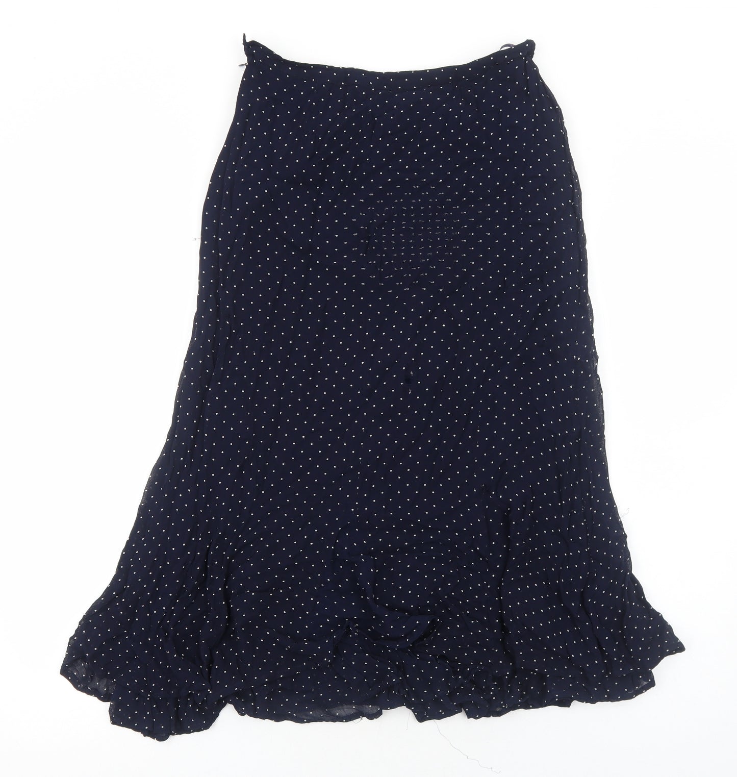 DASH Womens Blue Polka Dot Polyester Swing Skirt Size 10 Zip