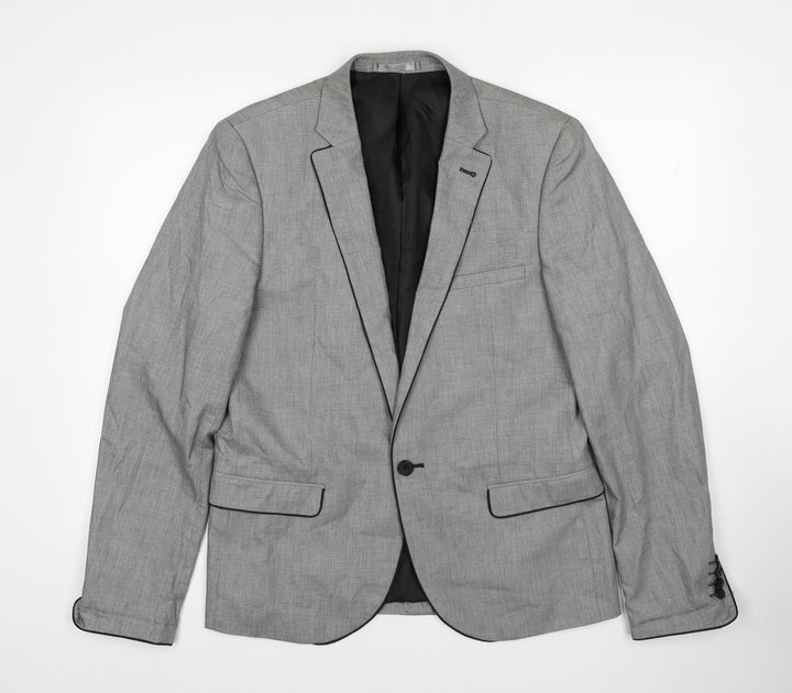 Lee Cooper Mens Grey Cotton Jacket Suit Jacket Size M Regular