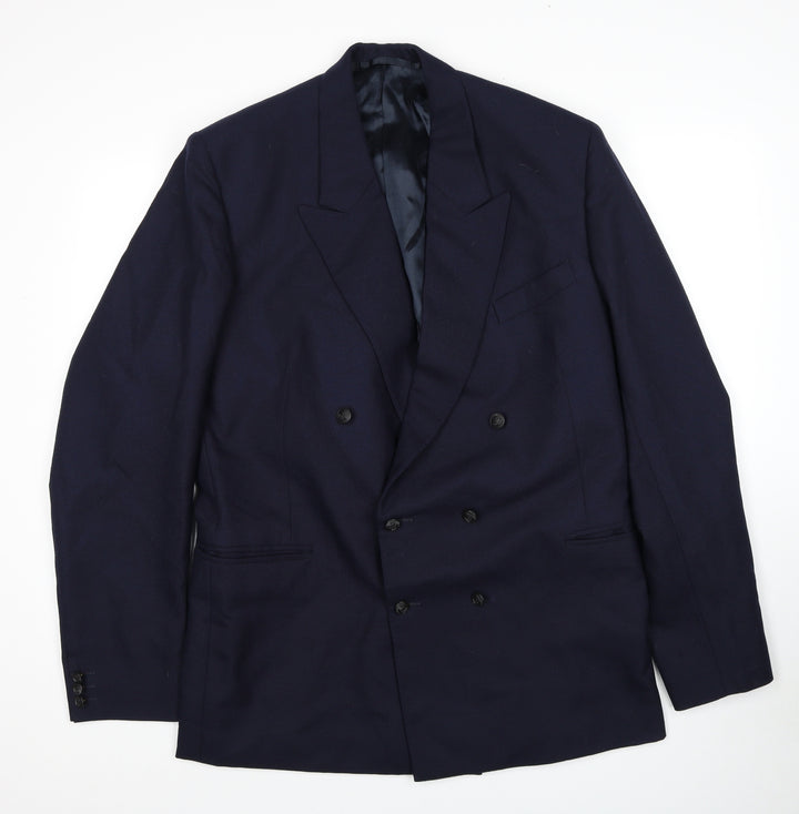 Craft Tailoring Mens Blue Polyester Jacket Suit Jacket Size 38 Regular