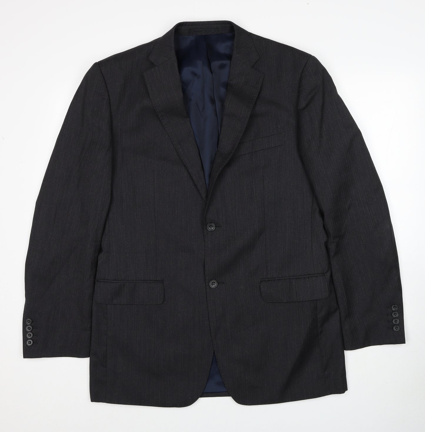 Samuel Windsor Mens Grey Wool Jacket Suit Jacket Size L Regular