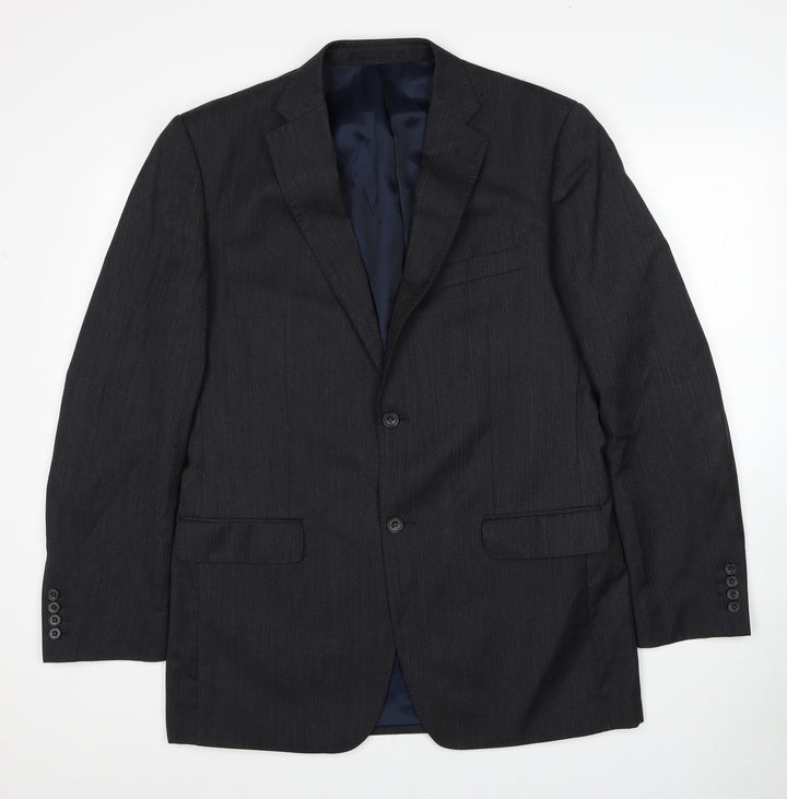 Samuel Windsor Mens Grey Wool Jacket Suit Jacket Size L Regular