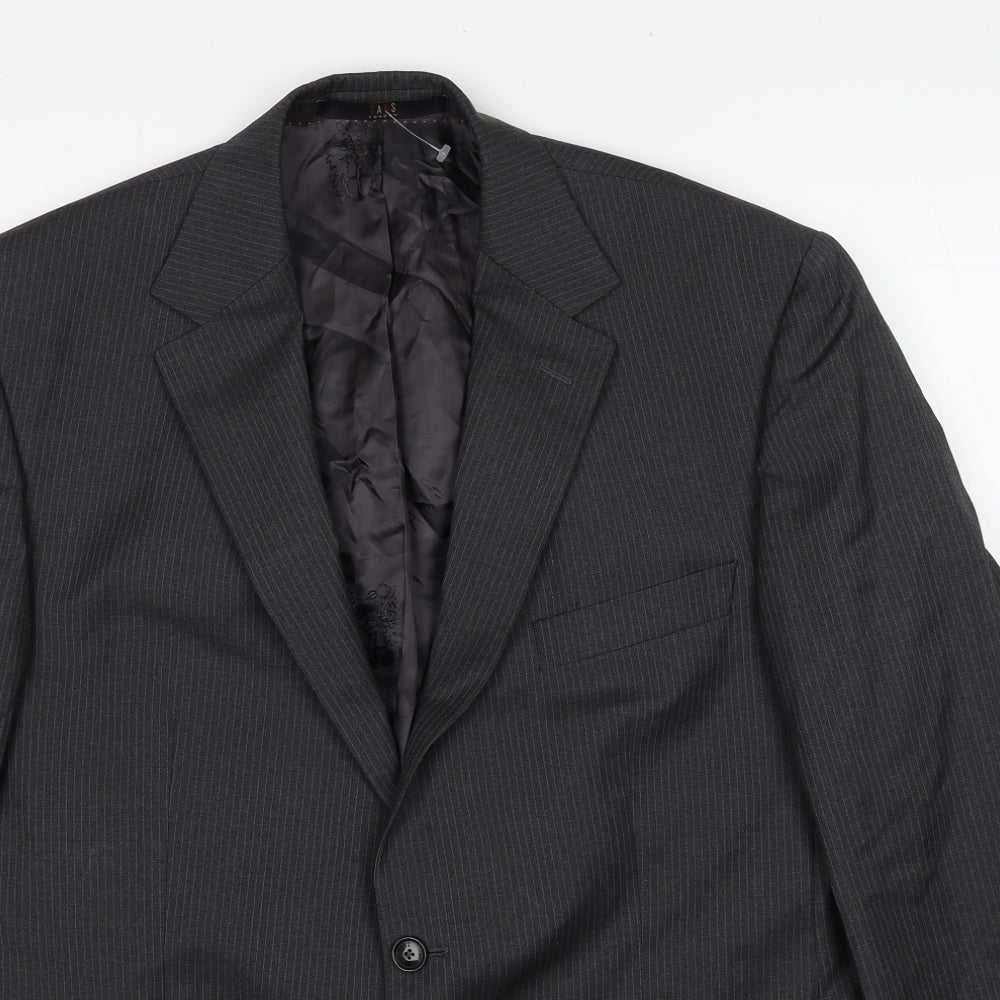 DAKS Mens Grey Wool Jacket Suit Jacket Size 40 Regular