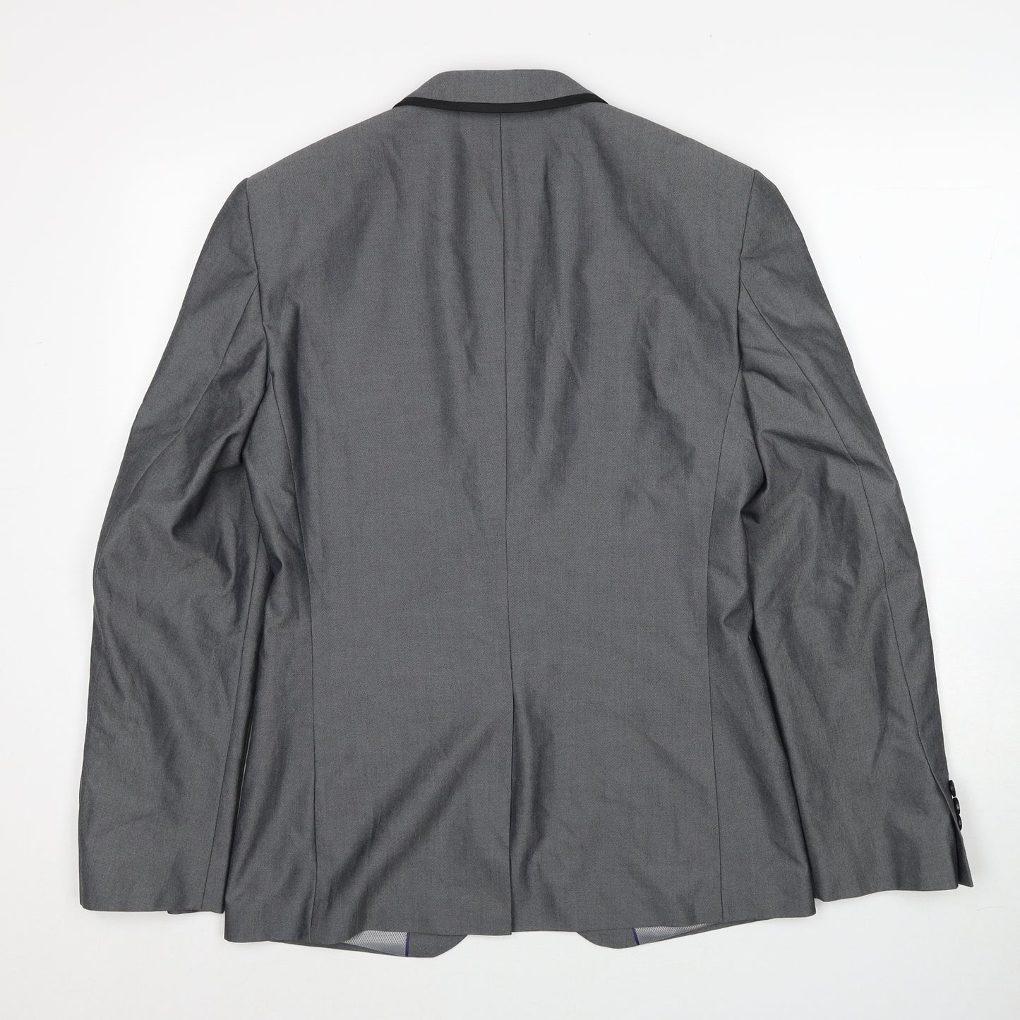 Burton Mens Grey Polyester Jacket Suit Jacket Size 36 Regular