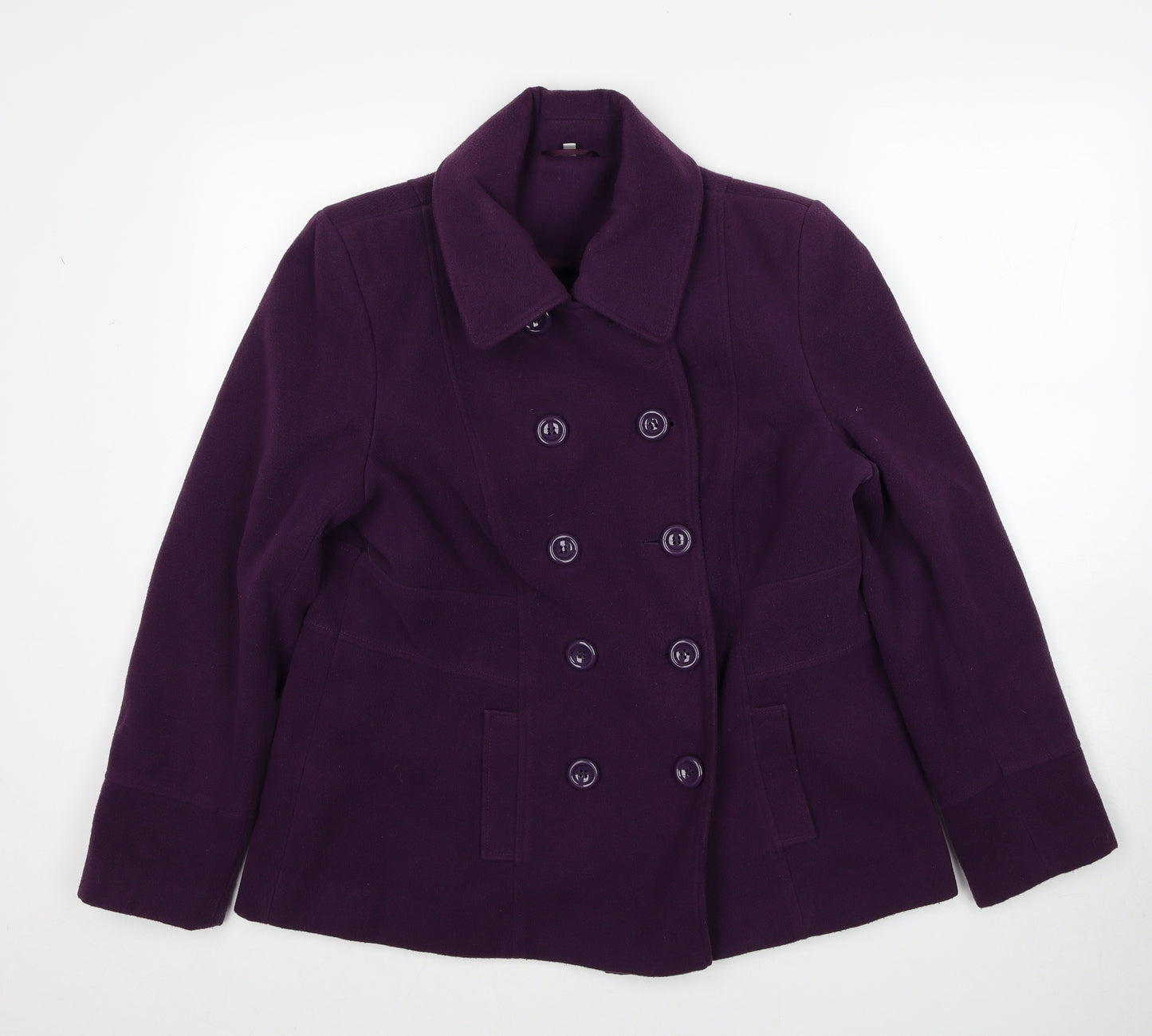EWM Womens Purple Overcoat Jacket Size 16 Button