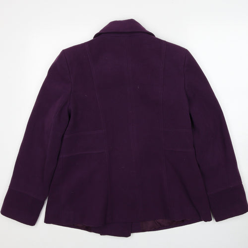 EWM Womens Purple Overcoat Jacket Size 16 Button