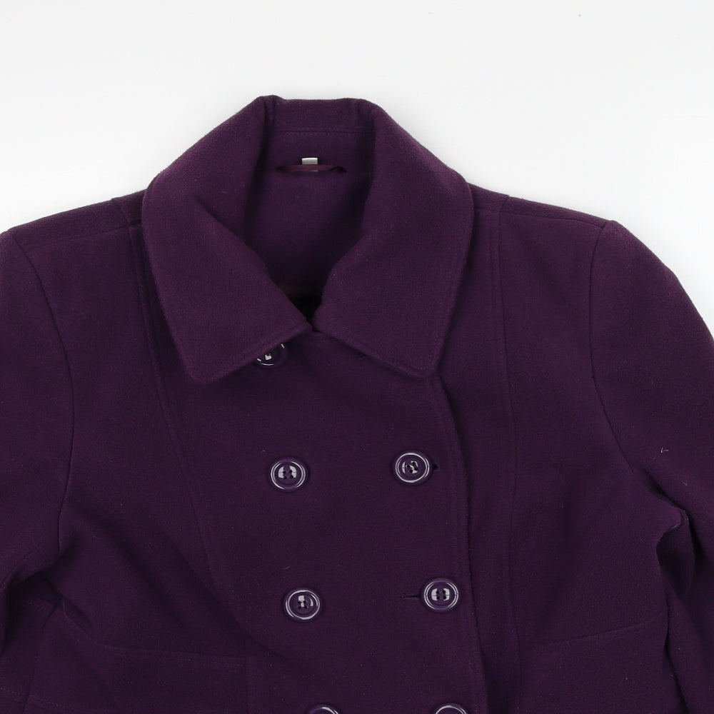 EWM Womens Purple Overcoat Jacket Size 16 Button