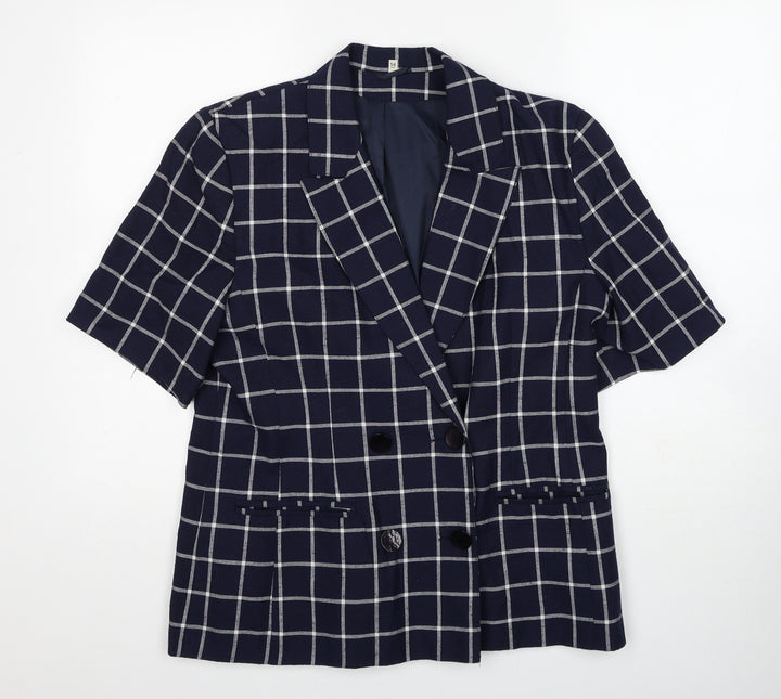 House of Fraser Womens Blue Striped Jacket Blazer Size 14 Button