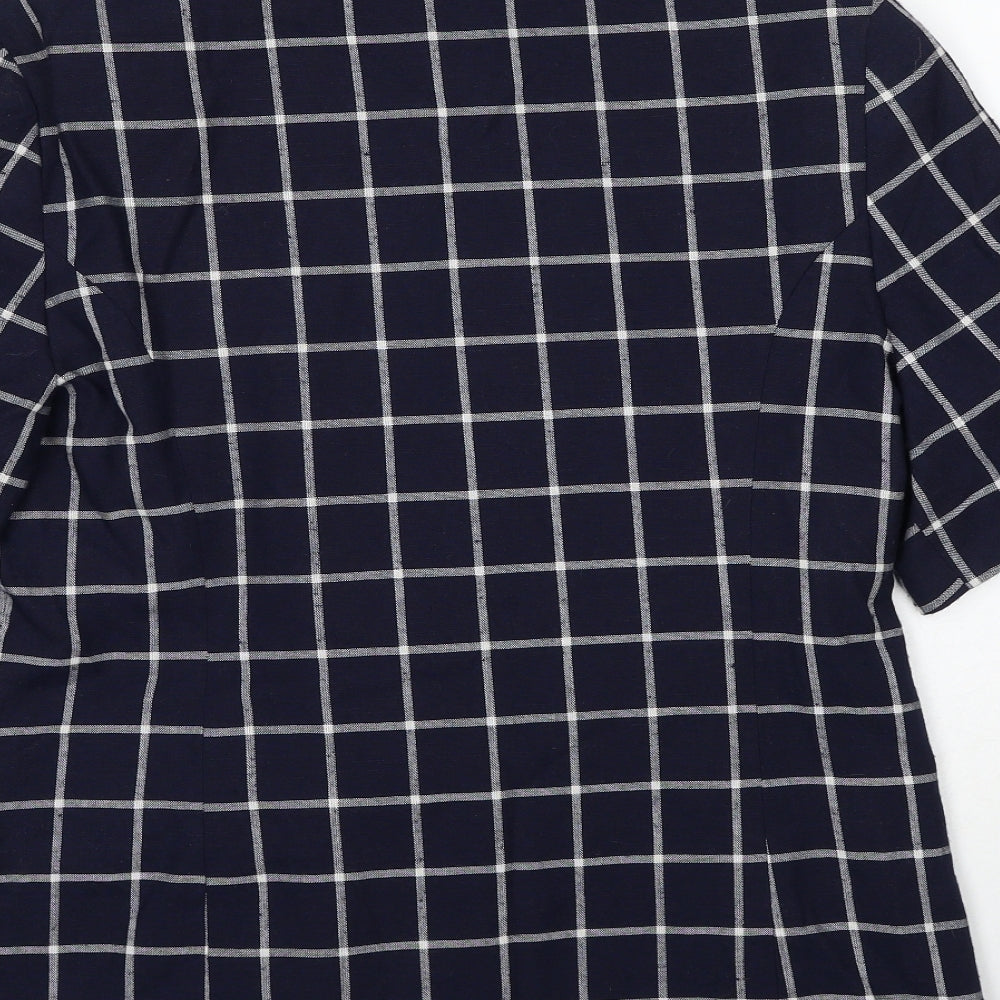 House of Fraser Womens Blue Striped Jacket Blazer Size 14 Button