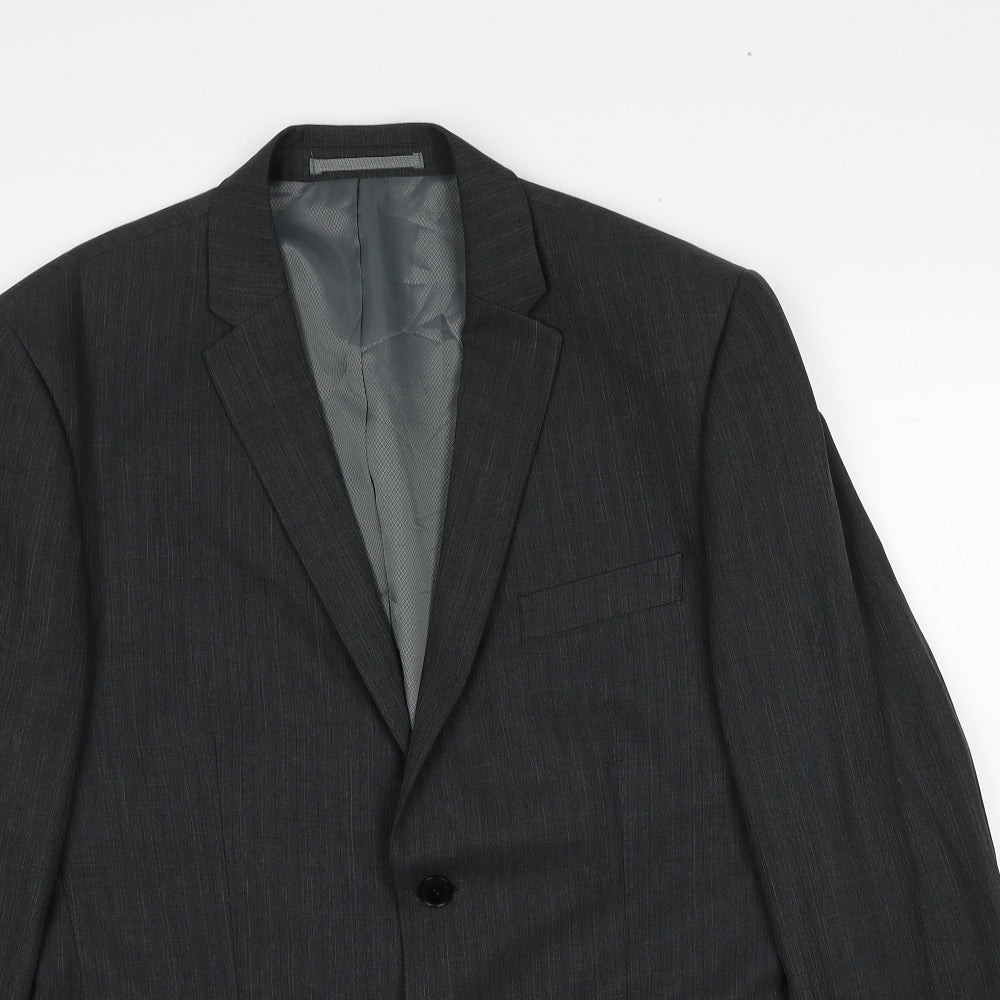 George Mens Grey Polyester Jacket Suit Jacket Size 42 Regular