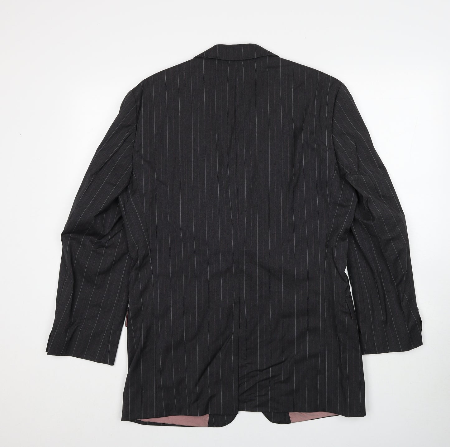 HUGO BOSS Mens Grey Striped Wool Jacket Suit Jacket Size M Regular
