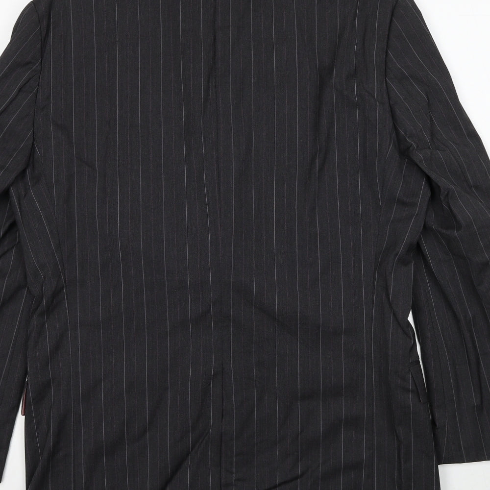 HUGO BOSS Mens Grey Striped Wool Jacket Suit Jacket Size M Regular