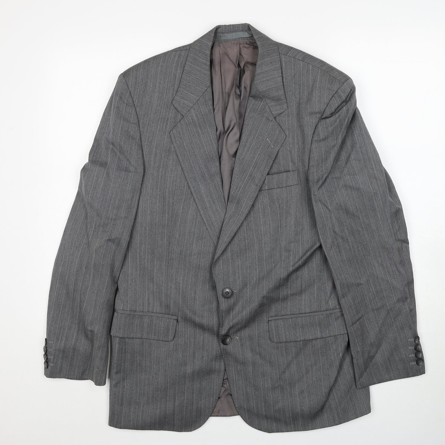 Centaur Mens Grey Striped Wool Jacket Blazer Size 38 Regular