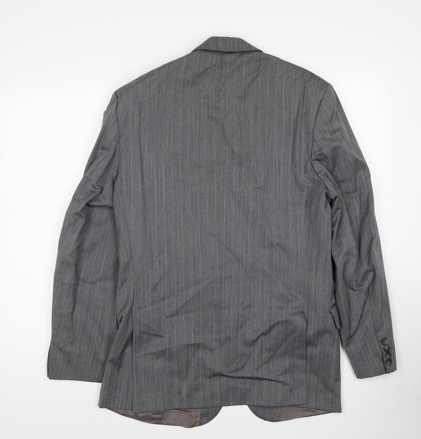 Centaur Mens Grey Striped Wool Jacket Blazer Size 38 Regular