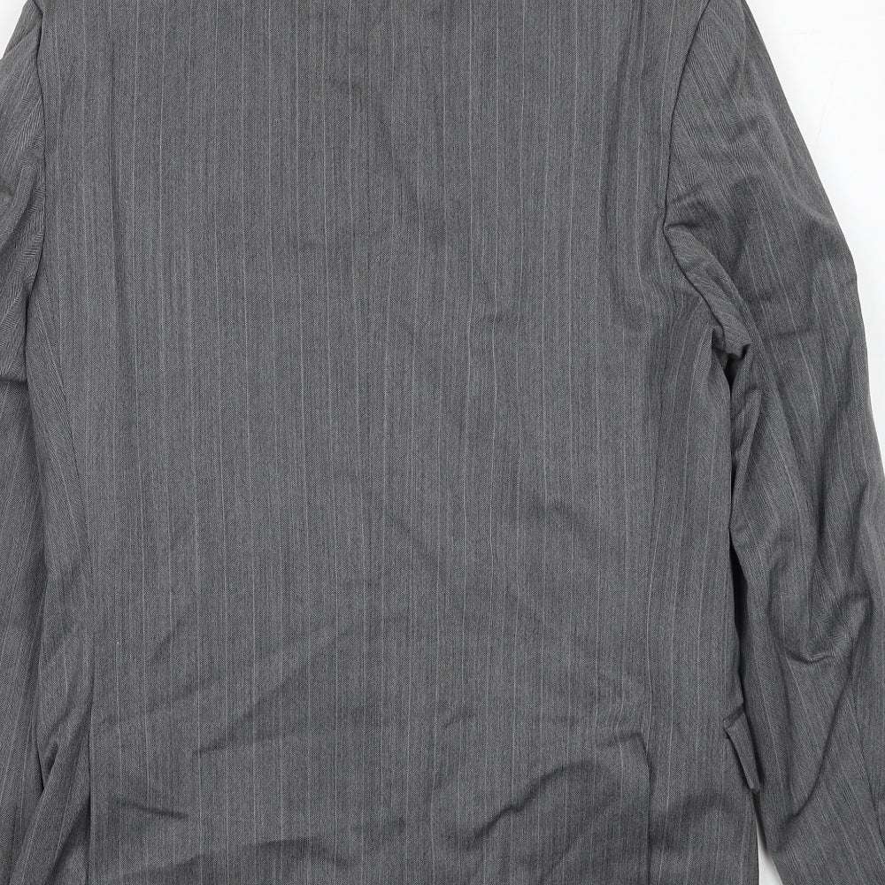 Centaur Mens Grey Striped Wool Jacket Blazer Size 38 Regular