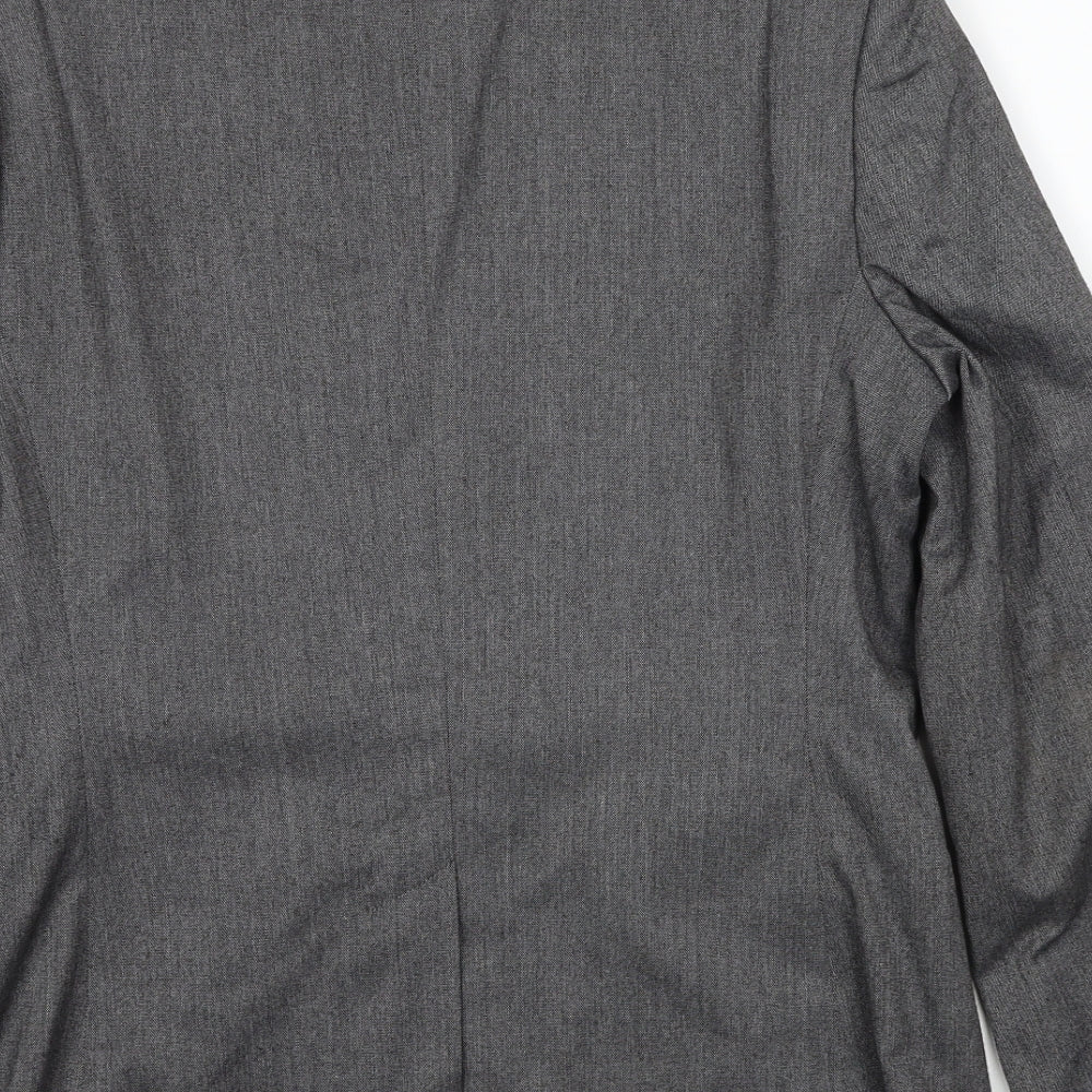 H&M Mens Grey Polyester Jacket Suit Jacket Size S Regular