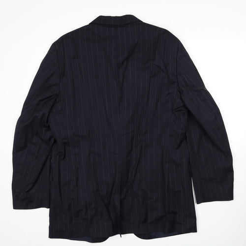 Jos. A. Bank Mens Black Striped Wool Jacket Suit Jacket Size 44 Regular