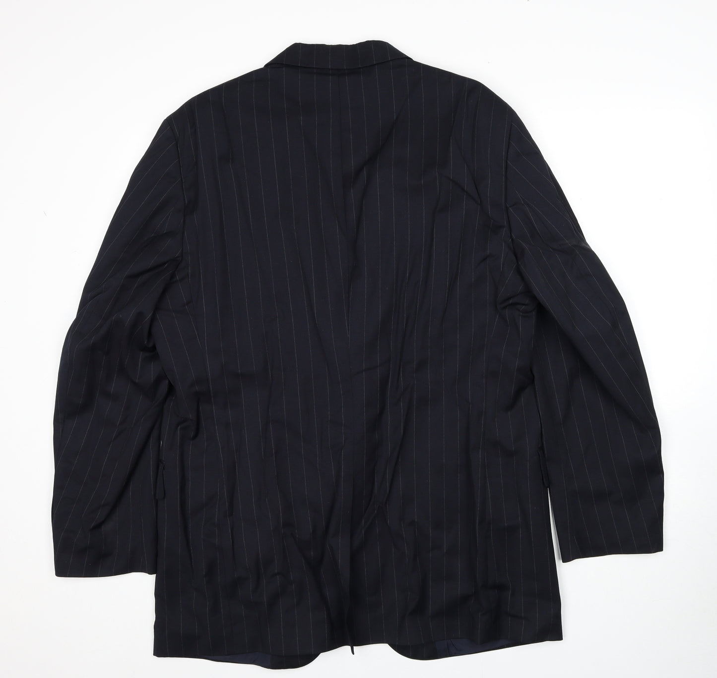Jos. A. Bank Mens Black Striped Wool Jacket Suit Jacket Size 44 Regular