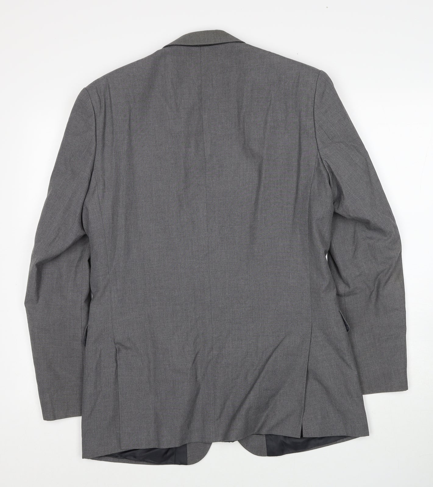 Karl Jackson Mens Grey Polyester Jacket Blazer Size 38 Regular