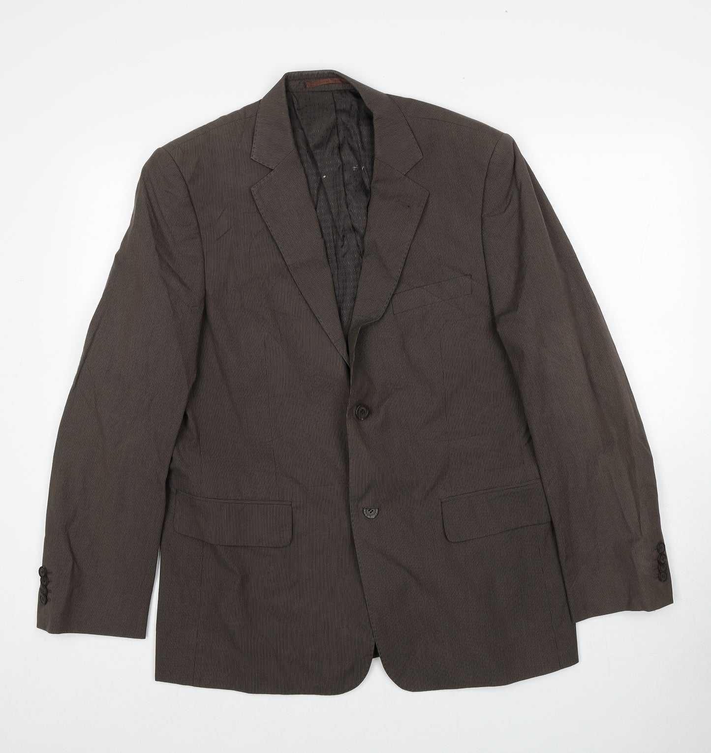 RJR.John Rocha Mens Brown Cotton Jacket Suit Jacket Size 40 Regular
