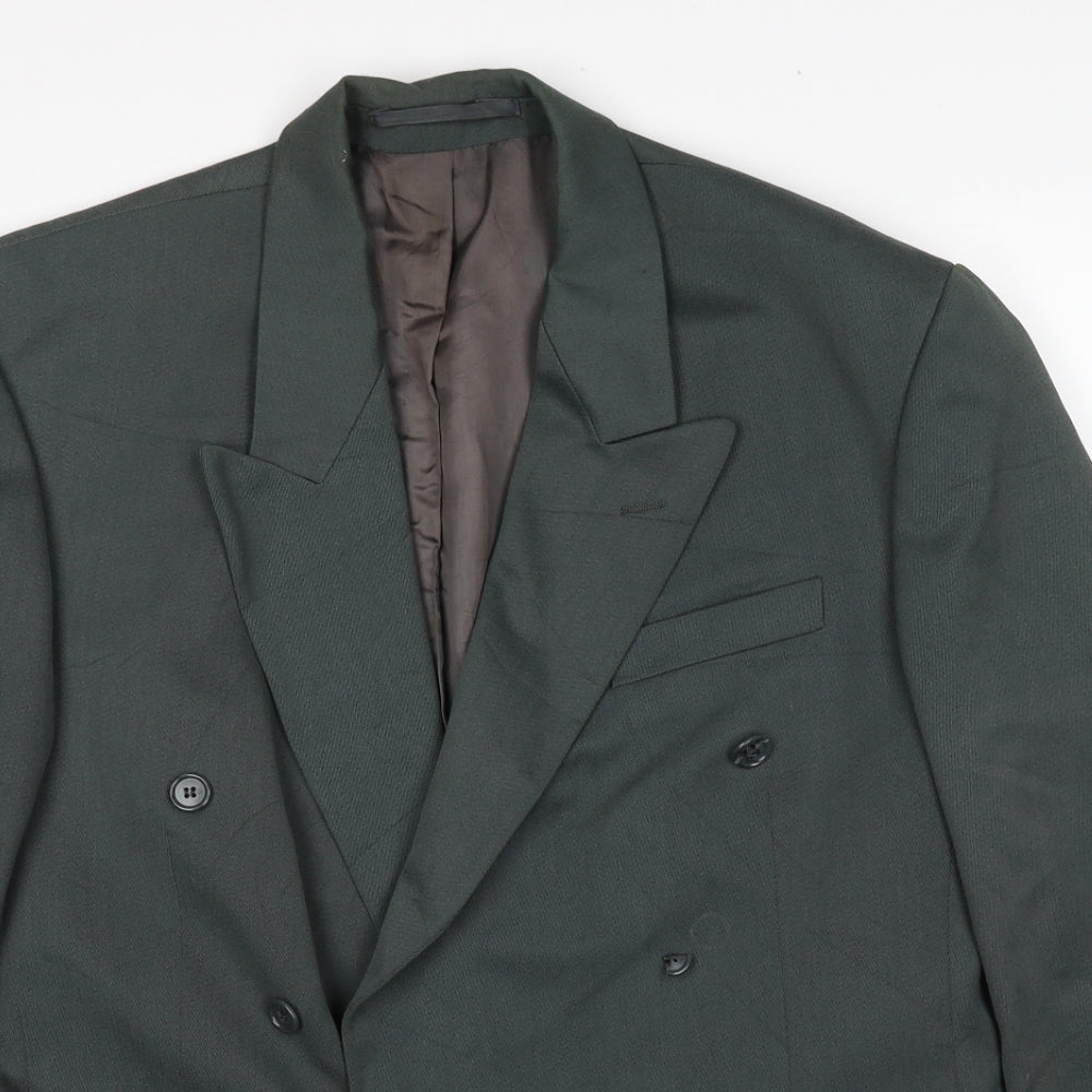 Corman Mens Green Polyester Jacket Suit Jacket Size 38 Regular