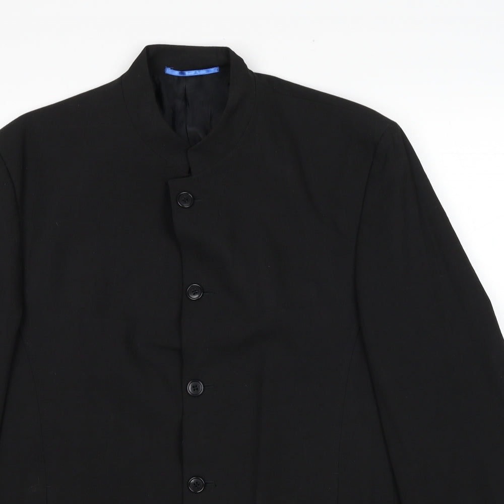 Willson Mens Black Overcoat Blazer Size 40 Button