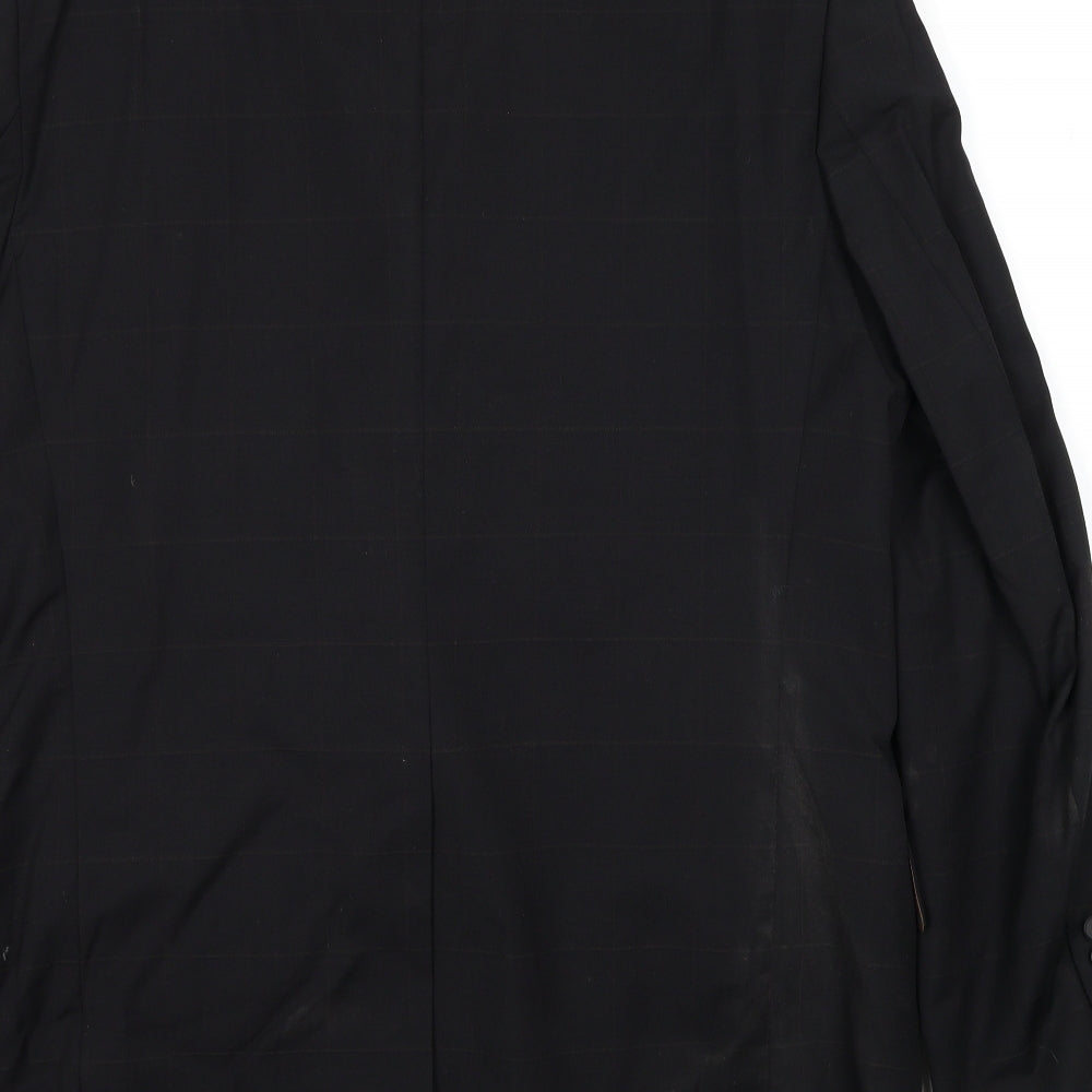 NEXT Mens Black Check Wool Jacket Suit Jacket Size 42 Regular