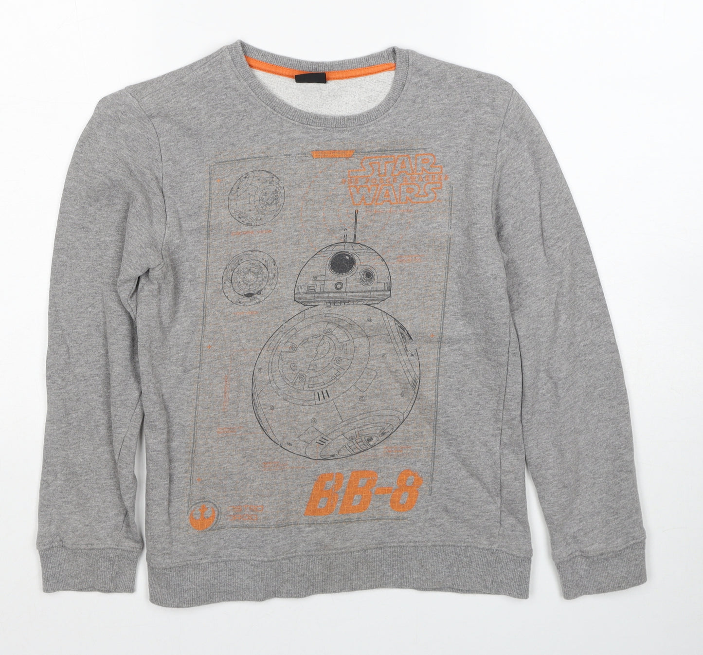 NEXT Boys Grey Cotton Pullover Sweatshirt Size 11 Years Pullover - Star Wars BB-8