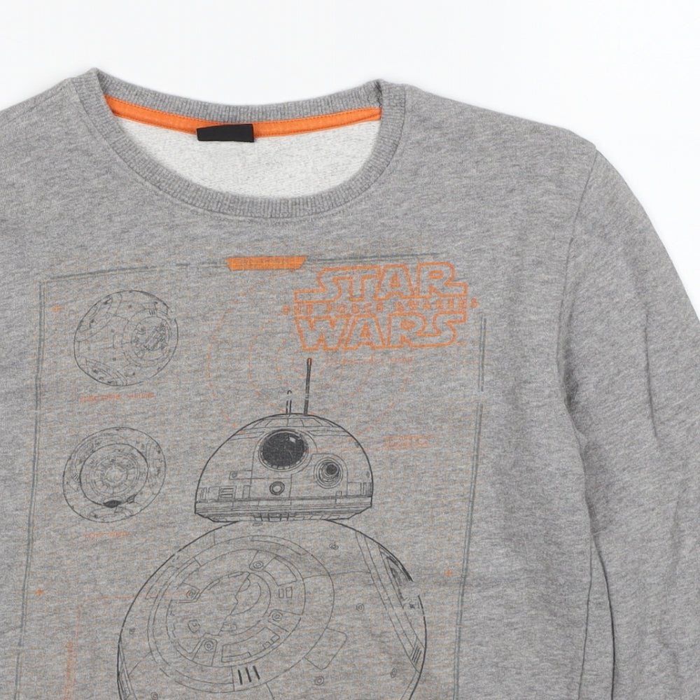 NEXT Boys Grey Cotton Pullover Sweatshirt Size 11 Years Pullover - Star Wars BB-8