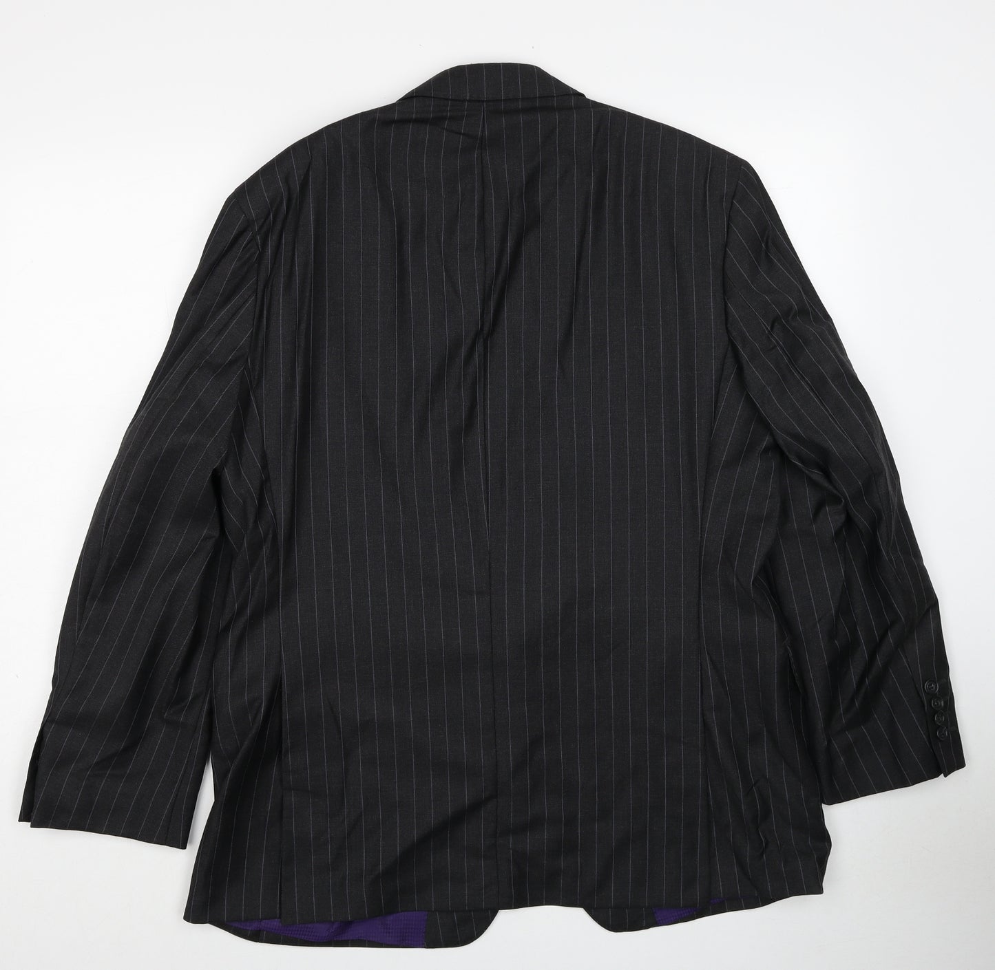 Marks and Spencer Mens Grey Striped Wool Jacket Suit Jacket Size 42 Regular